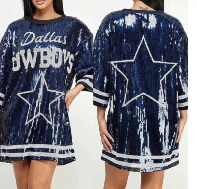 NEW-GO COWBOYS! VESTIDO FEMININO LANTEJOULAS GAME DAY! - Imagem 1 de 4