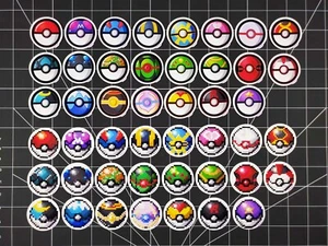 Juegos de pegatinas Pokeball | 46 pegatinas premium de vinilo brillante total - Imagen 1 de 6