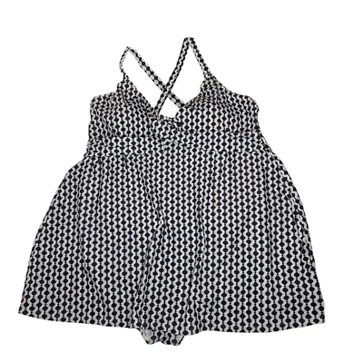 Traje de baño Jaclyn Smith Plus negro blanco estampado de una pieza LINDO talla 24W Foto 1 de 3