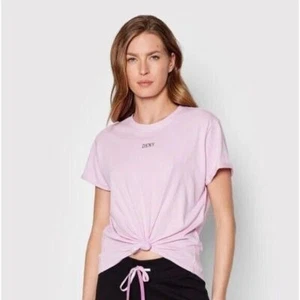 DKNY Women's Cotton Metallic Logo T-Shirt Purple Size XS tee lilac purple - Picture 1 of 11