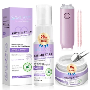 SAVILAND Solid Nail Glue Gel & Nail Glue Remover Kit: U V Light für Nägel komplett - Bild 1 von 12