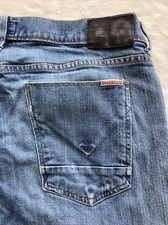 Hudson Byron Straight Distressed Raw Hem Men's Jeans Measures 39 X 26