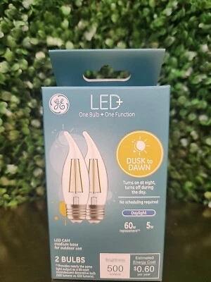 GE Lighting 93121494 5W 500 Lumen White LED Dusk to Dawn Non-Dimmable Light Bulb - Image 1 of 4
