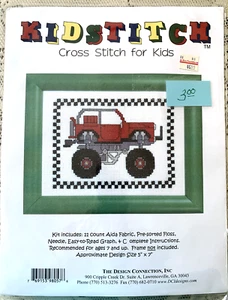 Kidstitch Cross Stitch For Kids Monster Red Jeep Kit New Unopened - Picture 1 of 2