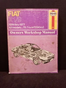 Fiat X-1/9 1974-1980 Tune-up Shop Service Repair Manual Book 1975 1976 1977 1978 - Picture 1 of 4