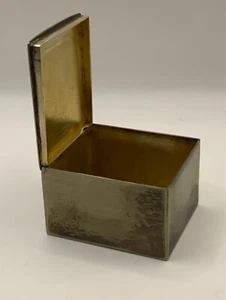 Small Hand Made Square Metal Box Hinged Lid VERY SMALL Brutalist Style - Picture 1 of 7