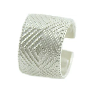 Anello donna fascia Fede Sarda in argento a pallini stile tappeto sardo - Foto 1 di 4