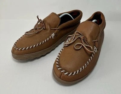 Zapatillas de mocasín LL Bean Wicked Good para hombre talla 10 marrón aprendiz búfalo a cuadros  Foto 1 de 4