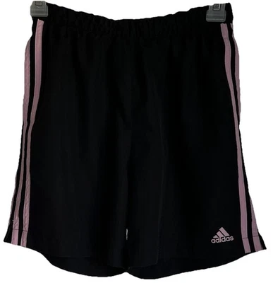 Pantalones Cortos de Gimnasio Adidas Climalite Para Mujer 3 Rayas Poliéster Negro Rosa Talla 8 Foto 1 de 4