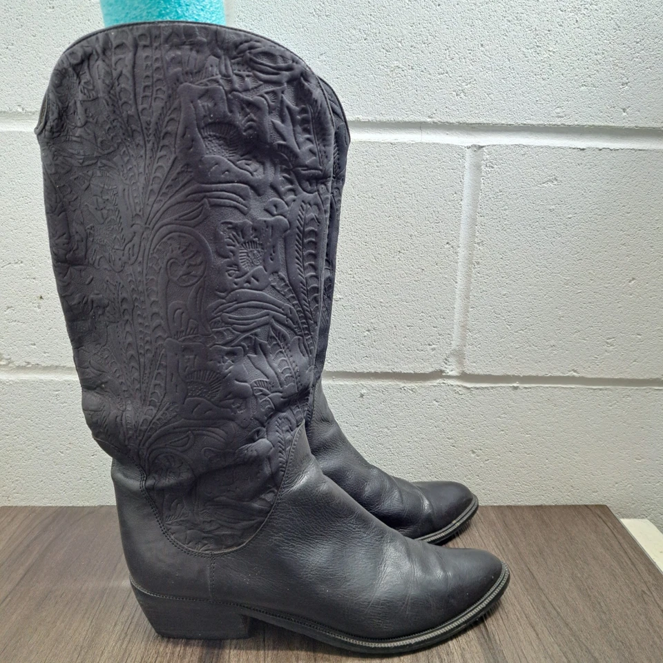 Botas vaqueras Bandolino para mujer de cuero negro talla 8,5 Foto 1 de 4