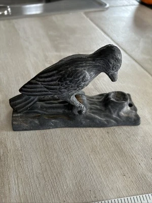 Llamador de puerta delantera de hierro fundido con diseño de pájaro carpintero negro 2 lb 3 oz 6 pulgadas Foto 1 de 4