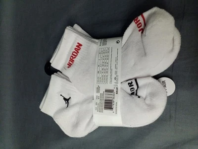 Paquete de 6 calcetines tobilleros acolchados blancos talla mediana Nike Jordan para hombre ¡NUEVO! Foto 1 de 2