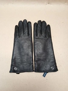 Guanti donna Adrienne Vittadini pelle logo morbido inverno autunno nero taglia S - Foto 1 di 9