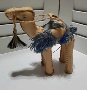 Vintage MCM Kamel handgenäht Stofftier Wachstuch Kunst Figur 5" groß - Bild 1 von 5