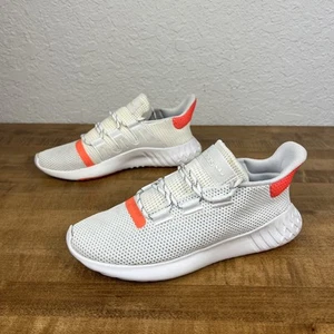 Adidas Tubular Dusk J Orignals Sneakers White Solar Red Size 9 B37751 - Picture 1 of 22