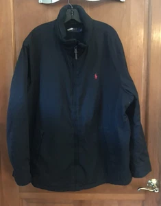 De Colección Polo Ralph Lauren Chaqueta Abrigo con Capucha Forrado de Vellón Cremallera Completa Años 90 Hombres-Negro - Imagen 1 de 14