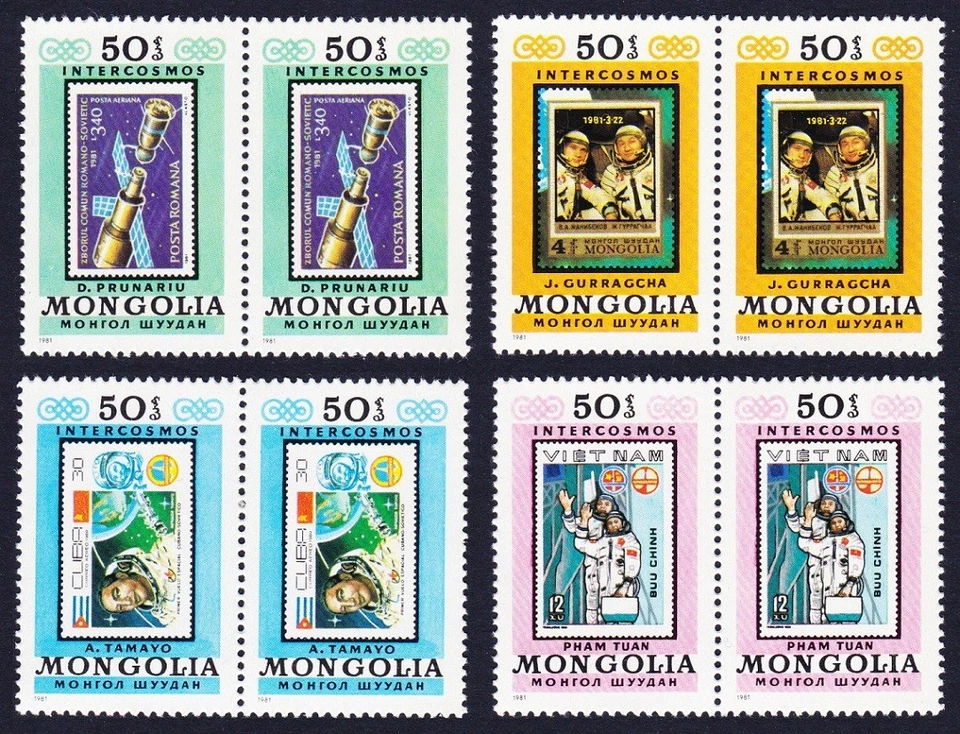 Mongolia 'Interkosmos' Programa Espacial 4v PARES RARO 1981 MNH SG#1422-1429 Foto 1 de 1