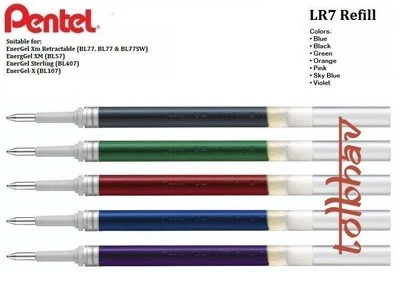 Pentel LR7 EnerGel Roller Liquid Gel Pen Refill 0,7 mm Blu Nero Viola Rosso...