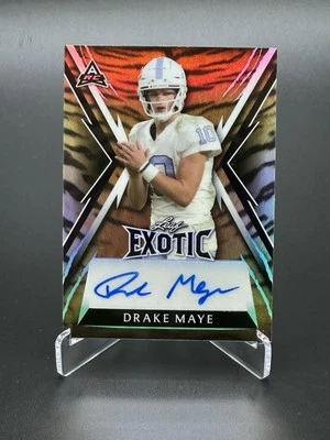 2023 LEAF TRADING- #BA-DM1 Drake Maye Autographed Exotic Rookie 2/5 (RC) - Image 1 of 2