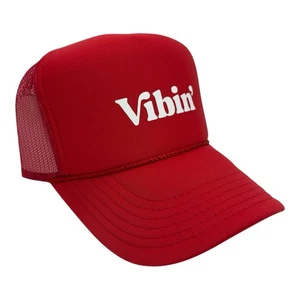 NUEVO RETRO RETRO RETRO VIBIN SOMBRERO ROJO 5 PANELES CORONA ALTA CAMIONERO SNAPBACK - Imagen 1 de 3