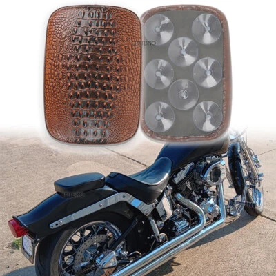 Motorcycle 8 Suction Cup Pillion Passenger Pad Seat For Harley Chopper Custom  - Image 1 of 4