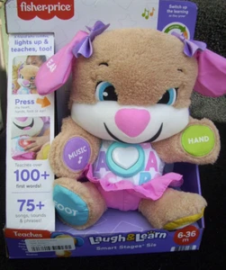 Fisher Price Laugh & Learn Smart Stages Sis Puppy Dog Toddler Baby Plush Toy new - Picture 1 of 4