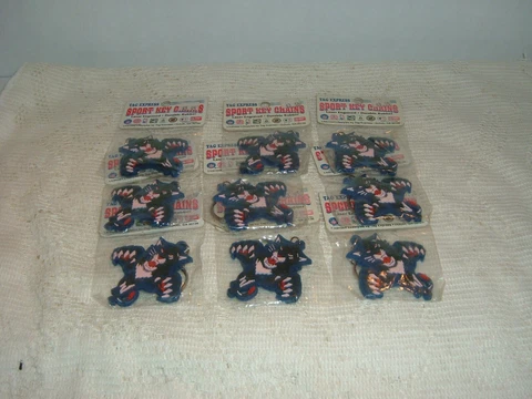 FLORIDA PANTHERS RUBBERIZED DIE CUT 2" FIRST LOGO  KEY CHAIN SET OF  9 .NEW NHL Cover
