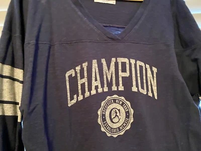 Camiseta Champion 1X Azul Marino Mangas 3/4 Gris Rayas Foto 1 de 4