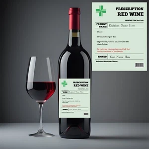 Personalisierter Aufkleber Rotweinflasche mit Sehstärke Getränk lustig Neuheit Geschenk - Bild 1 von 1