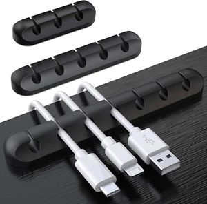 Kabelhalter selbstklebend Kabelhalterung Manager Kabel Organizer Clip schwarz - Bild 1 von 8