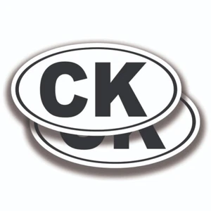CK INITIALS STICKERS 2 Decals Bogo Car Truck Bumper Window - Picture 1 of 1