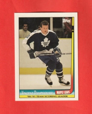 1991-92 Topps TEAM SCORING LEADER # 9 Vincent Damphousse TORONTO MAPLE LEAFS - Image 1 of 2
