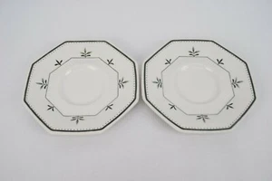 Castleton Independence Saucer Green Flower Set of 2 - Picture 1 of 4