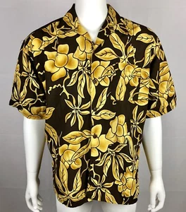 Hawaiian Vintage Collection Men's Button Down Shirt Size L Floral Short Sleeves - Picture 1 of 7