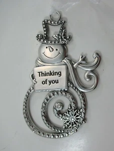 C1 Thinking of you SNOWMAN SNOWFLAKE ORNAMENT Ganz - Picture 1 of 6