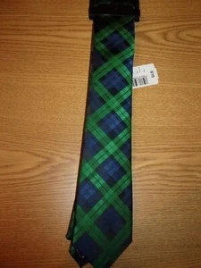 MEN - NECK TIE - GREEN TARTAN - ONE SIZE     (RD-21-91) - Picture 1 of 4