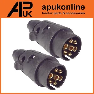 2x Anhänger 7-poliger Stecker 12N Stecker für Massey Ferguson Traktor Licht Abschleppkabel - Bild 1 von 6