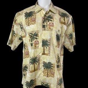Montego Joe Shirt Men’s XL Palm Trees Collar Button Down Cream (617) - Picture 1 of 6
