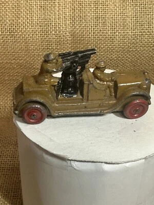 VINTAGE 1930's BARCLAY MANOIL Military Army Cannon Car.  ORIG PAINT VG COND - Image 1 of 3