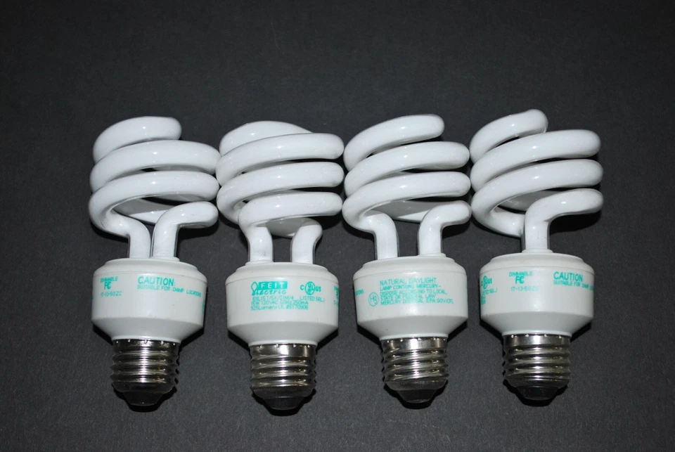 4 FEIT ESL15T/5K/DIM/4 E170806 15 WATT 925 LUMENS SPIRAL CFL BULBS SOFT WHITE - Image 1 of 1