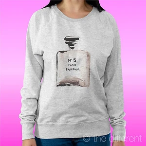 Felpa Woman Light Sweater Light Grey " Bottle Perfume N.5 Parfume " " - Picture 1 of 1