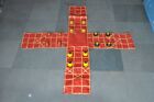 Vintage Fine Orange Handcrafted Cloth/ Fabric Chaupar Game Board , Collectible