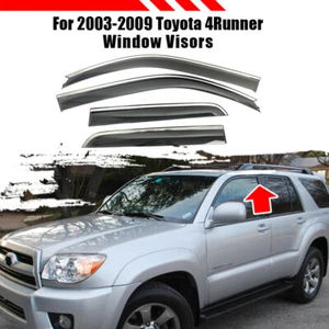 For Toyota 4Runner 2003-2009 Side Window Visor Rain Deflector Guard Chrome Trim - Picture 1 of 12