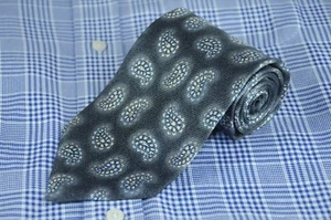 Joseph Abboud Men's Tie Shark Skin Gray Paisley Printed Silk Neck 59 x 3.75 - Picture 1 of 4