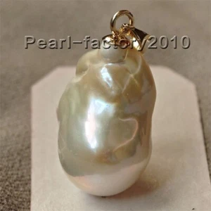 Colgante Barroco 21x13mm Natural Mar del Sur Perla Oro Amarillo 14K #C052 - Imagen 1 de 3