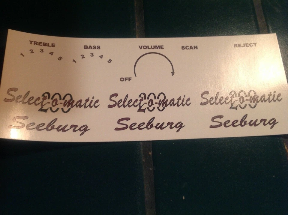 JUKEBOX SEEBURG.  SELECTOMATIC LIBRARY UNIT DECAL SET  - Image 1 of 1