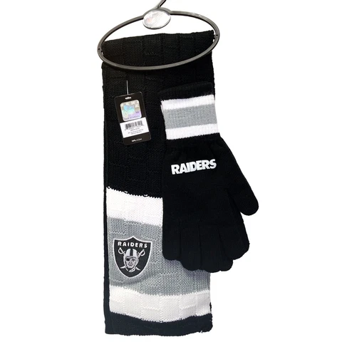 Las Vegas Raiders NFL Scarf and Gloves Gift Set Cover