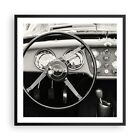 Poster Print 60x60cm Wall Art Picture Steering Wheel Car Vintage Image Artwork