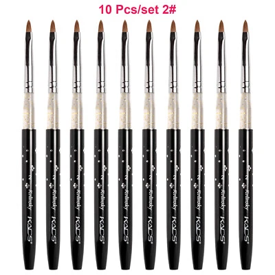 KADS 5/10 piezas Juego de cepillos de uñas acrílicos Kolinsky cepillos herramientas de arte n.º,2,4,6,8,10 Foto 1 de 4