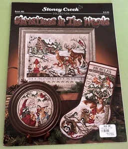 Stoney Creek Cross Stitch Chart book Christmas In the Woods 480 Santa Deer Birds - Picture 1 of 7